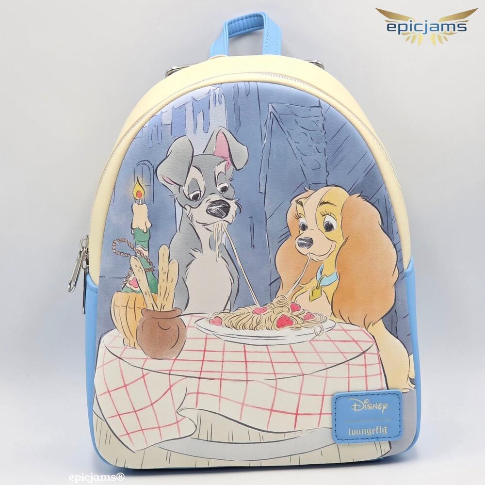 Loungefly Disney Lady And The Tramp Spaghetti Scene Mini Backpack New